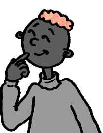 A cheerful cartoon man with a pink hat, depicted in a playful style.